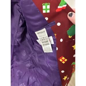 OppoSuits Teen Boys’ Christmas Dinosaur Purple lined jacket